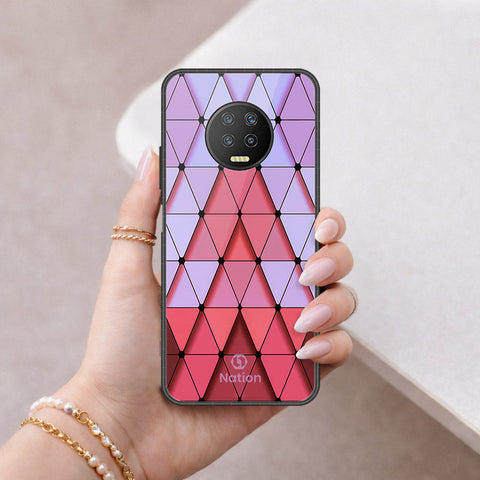 Infinix Note 7 Cover - ONation Pyramid Series - HQ Ultra Shine Premium Infinity Glass Soft Silicon Borders Case