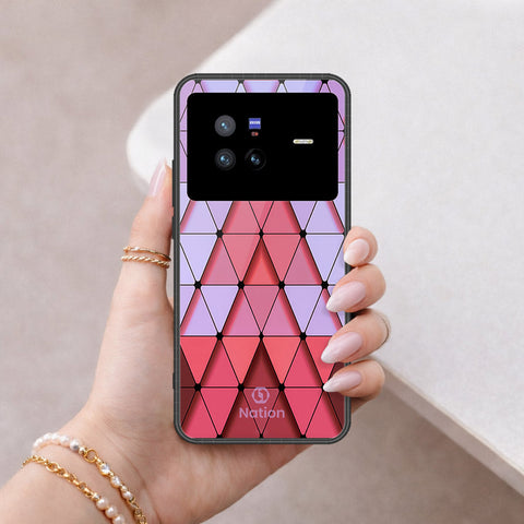 Vivo X80 Cover - ONation Pyramid Series - HQ Ultra Shine Premium Infinity Glass Soft Silicon Borders Case