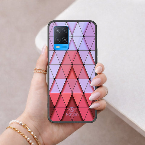 Oppo A54 4G Cover - ONation Pyramid Series - HQ Ultra Shine Premium Infinity Glass Soft Silicon Borders Case