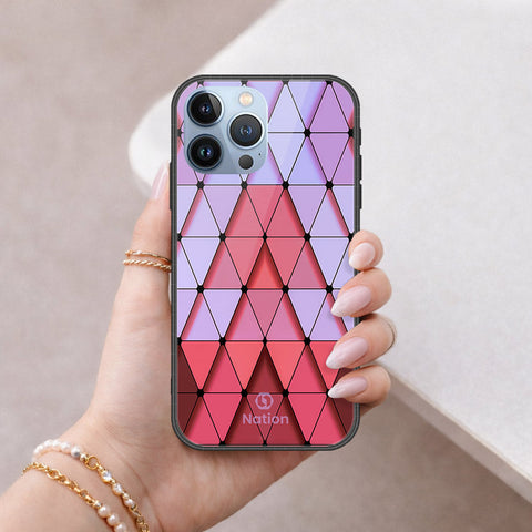 iPhone 14 Pro Max Cover - ONation Pyramid Series - HQ Ultra Shine Premium Infinity Glass Soft Silicon Borders Case