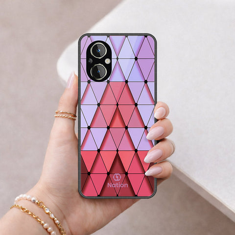 Oppo F21 Pro 5G Cover - ONation Pyramid Series - HQ Ultra Shine Premium Infinity Glass Soft Silicon Borders Case