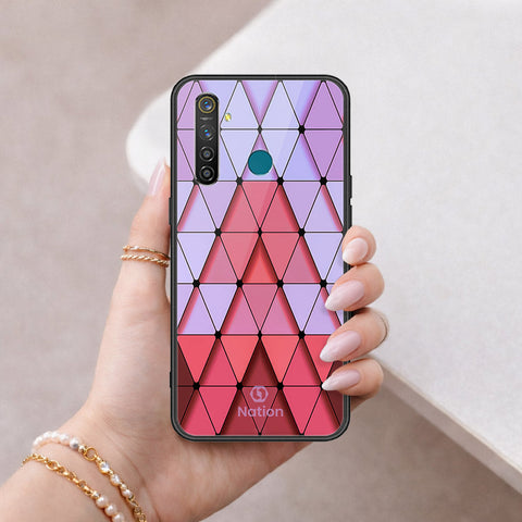 Realme 5 Pro Cover - ONation Pyramid Series - HQ Ultra Shine Premium Infinity Glass Soft Silicon Borders Case