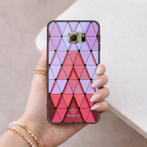 Samsung Galaxy S6 Cover - ONation Pyramid Series - HQ Ultra Shine Premium Infinity Glass Soft Silicon Borders Case
