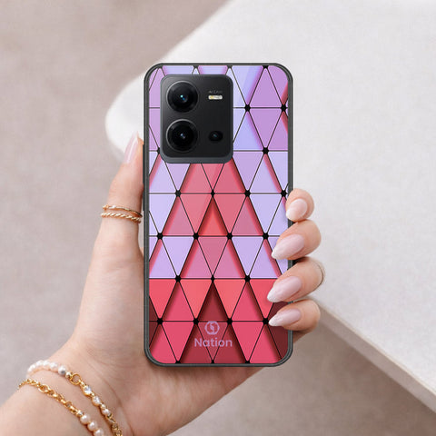 Vivo V25e Cover - ONation Pyramid Series - HQ Ultra Shine Premium Infinity Glass Soft Silicon Borders Case