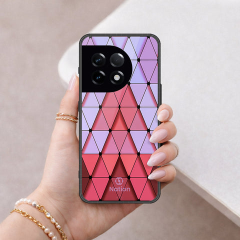 OnePlus 11R Cover - ONation Pyramid Series - HQ Ultra Shine Premium Infinity Glass Soft Silicon Borders Case