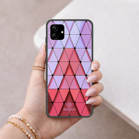 Samsung Galaxy A04e Cover - ONation Pyramid Series - HQ Ultra Shine Premium Infinity Glass Soft Silicon Borders Case