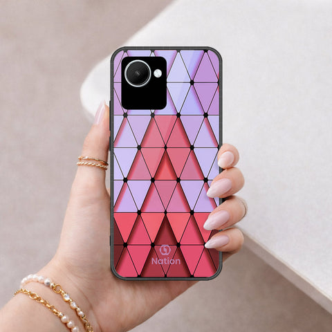 Realme C30 Cover - ONation Pyramid Series - HQ Ultra Shine Premium Infinity Glass Soft Silicon Borders Case