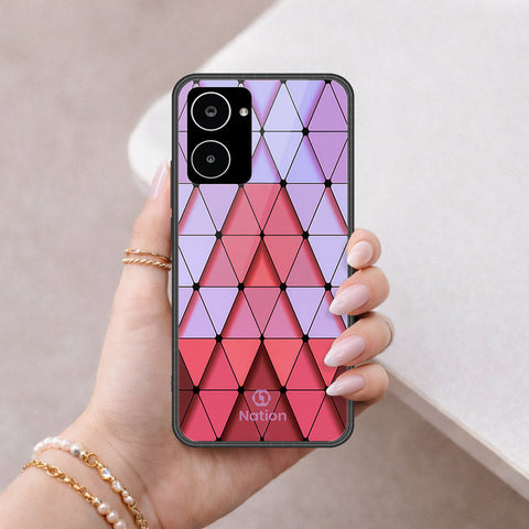 Realme 10 Cover - ONation Pyramid Series - HQ Ultra Shine Premium Infinity Glass Soft Silicon Borders Case