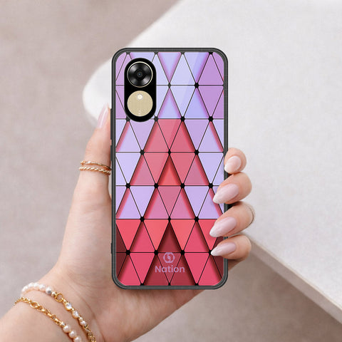 Oppo A17k Cover - ONation Pyramid Series - HQ Ultra Shine Premium Infinity Glass Soft Silicon Borders Case