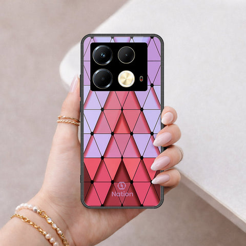 Infinix Note 40 Cover - ONation Pyramid Series - HQ Ultra Shine Premium Infinity Glass Soft Silicon Borders Case