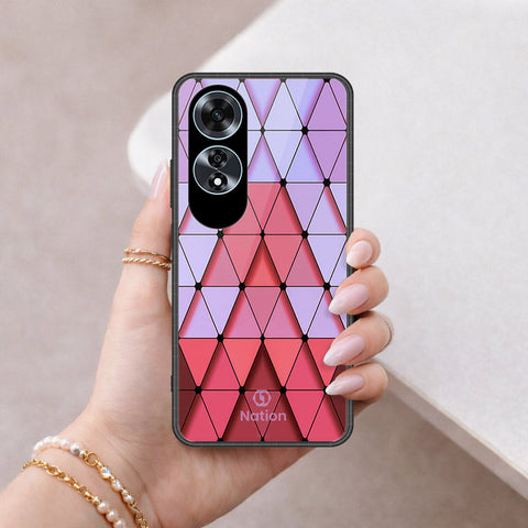 Oppo A60 Cover - ONation Pyramid Series - HQ Ultra Shine Premium Infinity Glass Soft Silicon Borders Case