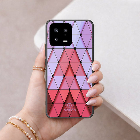 Xiaomi 13 Cover - ONation Pyramid Series - HQ Ultra Shine Premium Infinity Glass Soft Silicon Borders Case