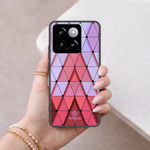 Xiaomi 14 Cover - ONation Pyramid Series - HQ Ultra Shine Premium Infinity Glass Soft Silicon Borders Case