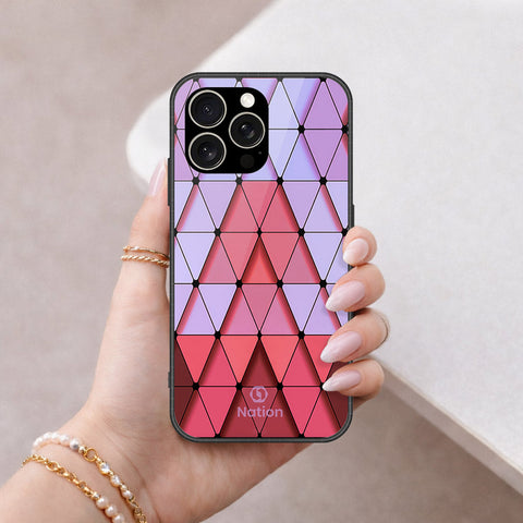 IPhone 15 Pro Max Cover - ONation Pyramid Series - HQ Ultra Shine Premium Infinity Glass Soft Silicon Borders Case