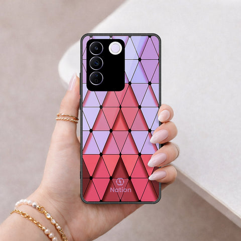 Vivo S16e Cover - ONation Pyramid Series - HQ Ultra Shine Premium Infinity Glass Soft Silicon Borders Case
