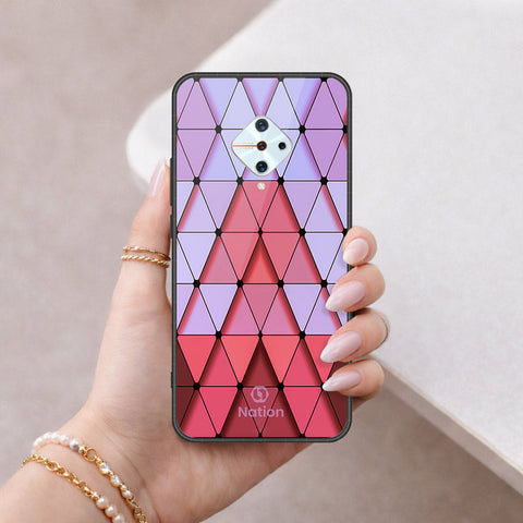 Vivo Y9s Cover - ONation Pyramid Series - HQ Ultra Shine Premium Infinity Glass Soft Silicon Borders Case