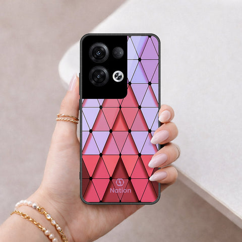 Oppo Reno 8 Pro  Cover - ONation Pyramid Series - HQ Ultra Shine Premium Infinity Glass Soft Silicon Borders Case