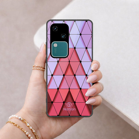 Vivo S18 Cover - ONation Pyramid Series - HQ Ultra Shine Premium Infinity Glass Soft Silicon Borders Case