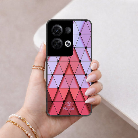 Oppo Reno 8 Pro Plus Cover - ONation Pyramid Series - HQ Ultra Shine Premium Infinity Glass Soft Silicon Borders Case