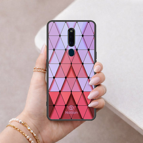 Oppo R19 Cover - ONation Pyramid Series - HQ Ultra Shine Premium Infinity Glass Soft Silicon Borders Case