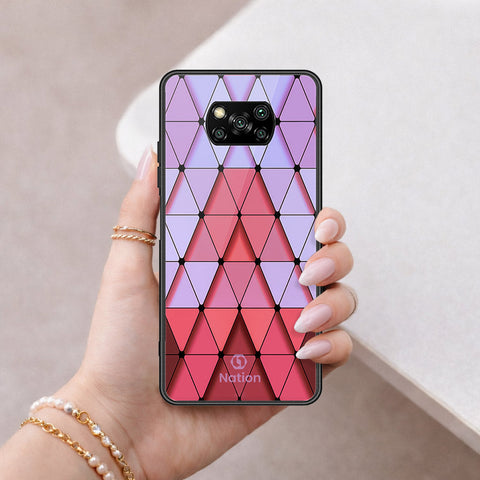 Xiaomi Poco X3 Cover - ONation Pyramid Series - HQ Ultra Shine Premium Infinity Glass Soft Silicon Borders Case