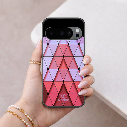 Google Pixel 9 Pro Cover - ONation Pyramid Series - HQ Ultra Shine Premium Infinity Glass Soft Silicon Borders Case
