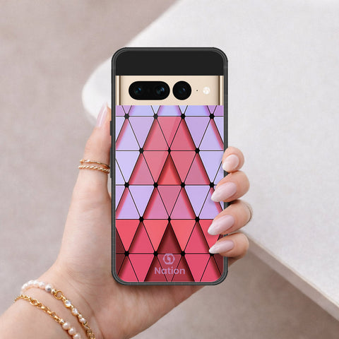 Google Pixel 7 Pro Cover - ONation Pyramid Series - HQ Ultra Shine Premium Infinity Glass Soft Silicon Borders Case