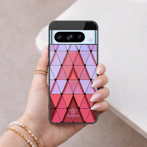 Google Pixel 8 Pro Cover - ONation Pyramid Series - HQ Ultra Shine Premium Infinity Glass Soft Silicon Borders Case