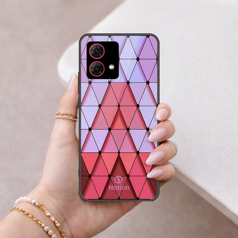 Motorola Moto G84 Cover - ONation Pyramid Series - HQ Ultra Shine Premium Infinity Glass Soft Silicon Borders Case