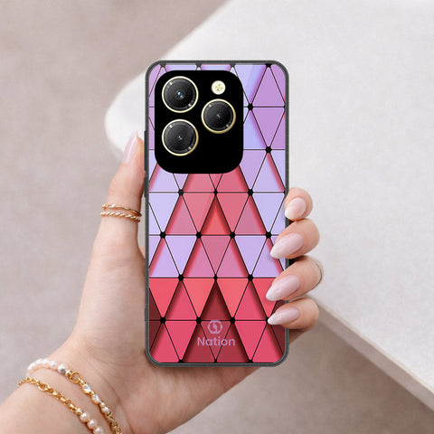 Infinix Hot 40 Pro Cover - ONation Pyramid Series - HQ Ultra Shine Premium Infinity Glass Soft Silicon Borders Case