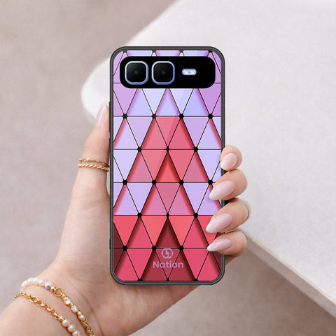 Infinix Smart 10 Plus Cover - ONation Pyramid Series - HQ Ultra Shine Premium Infinity Glass Soft Silicon Borders Case