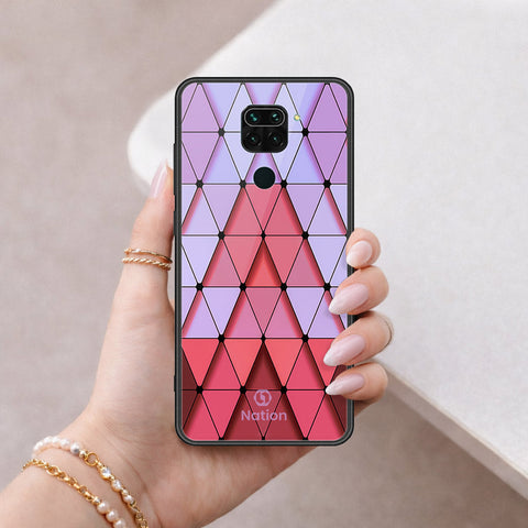 Xiaomi Redmi Note 9 Cover - ONation Pyramid Series - HQ Ultra Shine Premium Infinity Glass Soft Silicon Borders Case