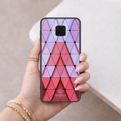 Xiaomi Redmi Note 9S Cover - ONation Pyramid Series - HQ Ultra Shine Premium Infinity Glass Soft Silicon Borders Case