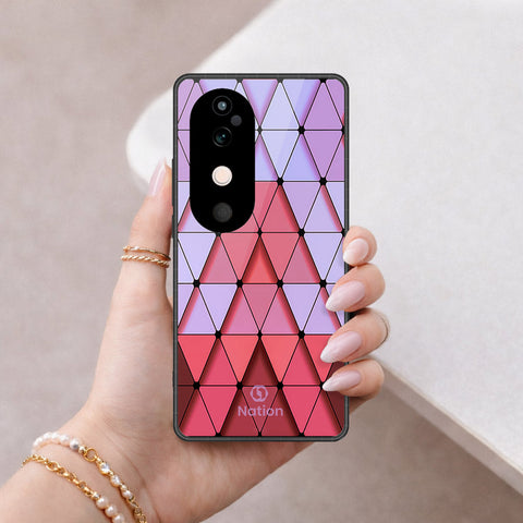 Vivo V40 Pro Cover - ONation Pyramid Series - HQ Ultra Shine Premium Infinity Glass Soft Silicon Borders Case