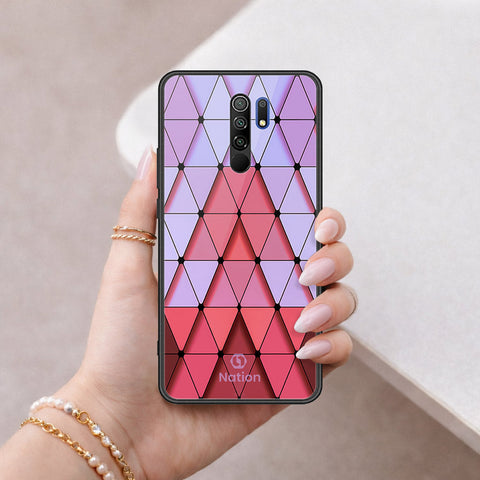 Xiaomi Redmi 9 Cover - ONation Pyramid Series - HQ Ultra Shine Premium Infinity Glass Soft Silicon Borders Case
