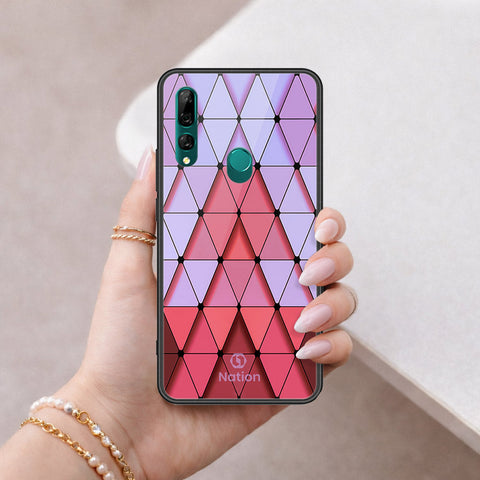 Huawei P Smart Z Cover - ONation Pyramid Series - HQ Ultra Shine Premium Infinity Glass Soft Silicon Borders Case
