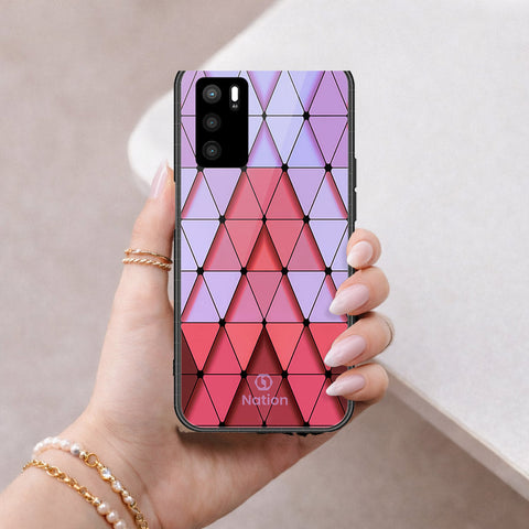 Oppo A16s Cover - ONation Pyramid Series - HQ Ultra Shine Premium Infinity Glass Soft Silicon Borders Case