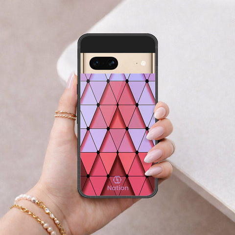 Google Pixel 7 Cover - ONation Pyramid Series - HQ Ultra Shine Premium Infinity Glass Soft Silicon Borders Case