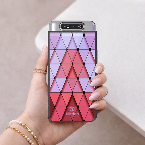 Samsung Galaxy A90 Cover - ONation Pyramid Series - HQ Ultra Shine Premium Infinity Glass Soft Silicon Borders Case