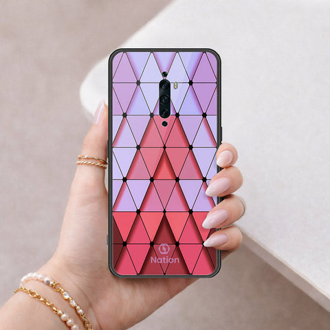 Oppo Reno 2F Cover - ONation Pyramid Series - HQ Ultra Shine Premium Infinity Glass Soft Silicon Borders Case