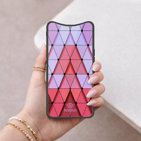 Oppo Find X Cover - ONation Pyramid Series - HQ Ultra Shine Premium Infinity Glass Soft Silicon Borders Case