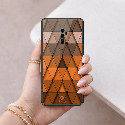 Oppo Reno 10x Zoom Cover - ONation Pyramid Series - HQ Ultra Shine Premium Infinity Glass Soft Silicon Borders Case