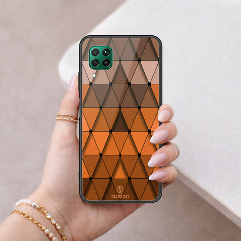 Huawei P40 lite Cover - ONation Pyramid Series - HQ Ultra Shine Premium Infinity Glass Soft Silicon Borders Case