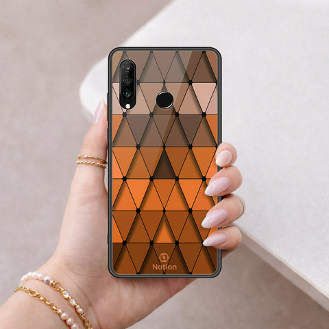 Huawei Nova 4e Cover - ONation Pyramid Series - HQ Ultra Shine Premium Infinity Glass Soft Silicon Borders Case