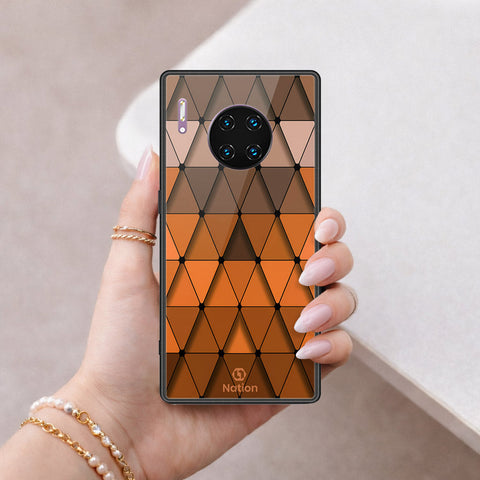 Huawei Mate 30 Pro Cover - ONation Pyramid Series - HQ Ultra Shine Premium Infinity Glass Soft Silicon Borders Case