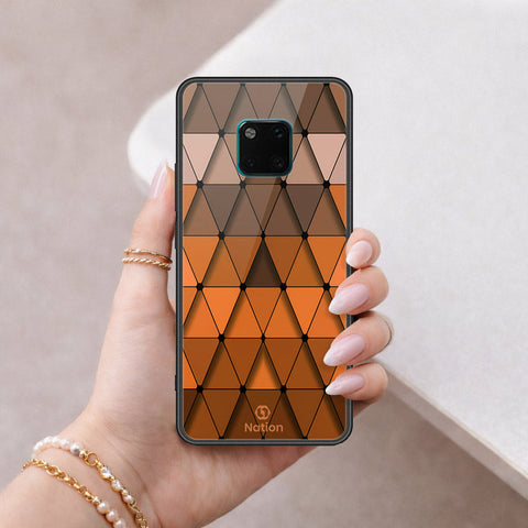 Huawei Mate 20 Pro Cover - ONation Pyramid Series - HQ Ultra Shine Premium Infinity Glass Soft Silicon Borders Case