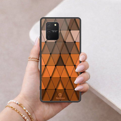 Samsung Galaxy S10 Lite Cover - ONation Pyramid Series - HQ Ultra Shine Premium Infinity Glass Soft Silicon Borders Case