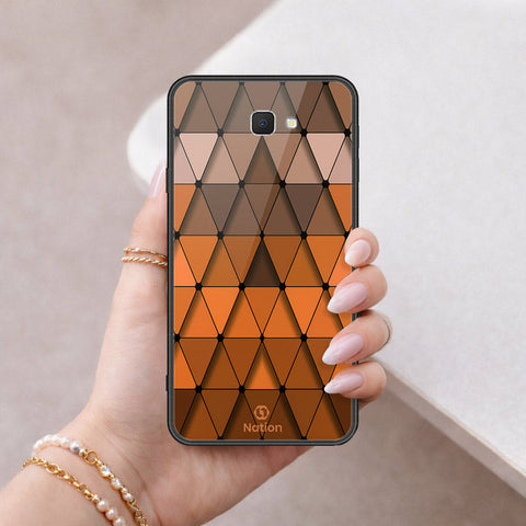 Samsung Galaxy J7 Prime Cover - ONation Pyramid Series - HQ Ultra Shine Premium Infinity Glass Soft Silicon Borders Case