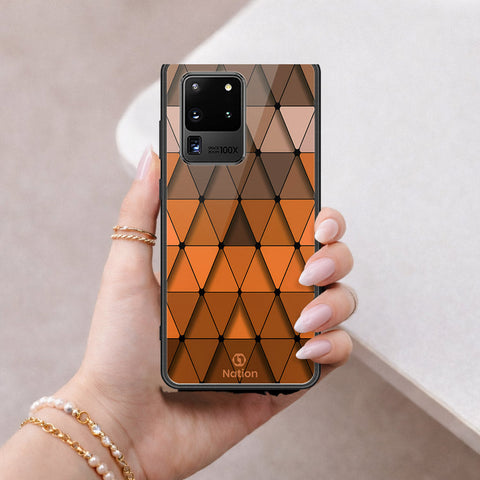 Samsung Galaxy S20 Ultra Cover - ONation Pyramid Series - HQ Ultra Shine Premium Infinity Glass Soft Silicon Borders Case