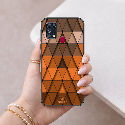 Samsung Galaxy M21s Cover - ONation Pyramid Series - HQ Ultra Shine Premium Infinity Glass Soft Silicon Borders Case